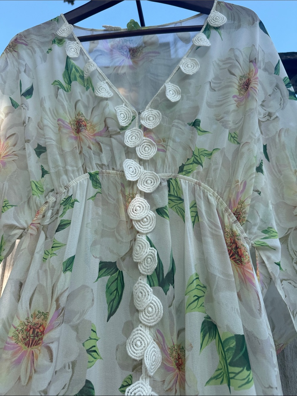 Farm Rio x Anthropologie Dahlia Floral Maxi Dress Size Medium EUC - Picture 5 of 9